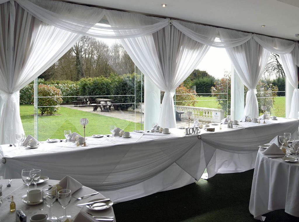 Wedding Curtain Cover Drape Hire at the Manor Of Groves